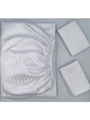 Pınarhome collection Saten Lastikli Çarşaf + Kapaklı Yastık Kılıfı (Yüksek Köşe Derinliği ) ***son Trend***