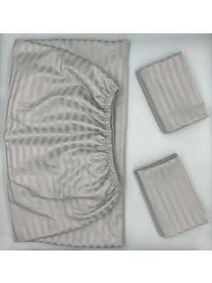 Pınarhome collection Saten Lastikli Çarşaf + Kapaklı Yastık Kılıfı (Yüksek Köşe Derinliği ) ***son Trend***