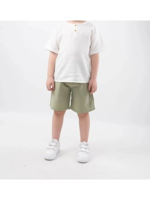 Lucky Baby Kids Yeşil Şortlu Müslin Takım