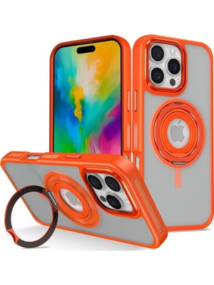 AyrStore Buğz Joko Iphone 16 Pro Banza Magsafe Standlı Kapak - Turuncu