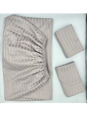 Pınarhome collection Saten Lastikli Çarşaf + Kapaklı Yastık Kılıfı (Yüksek Köşe Derinliği ) ***son Trend***