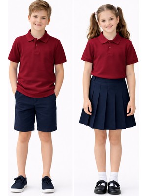 Baglan Erkek Kız Çocuk Polo Yaka Kısa Kollu Tişört BGL-ST05505