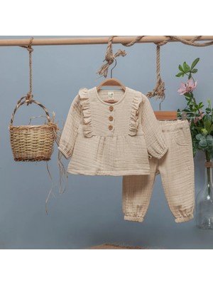 Lucky Baby Kids Kız Bebek Müslin Alt Üst Takım