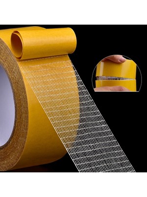 baytoptan Geniş 10 Metre * 5 cm Çift Taraflı Süper Güçlü Yapışkan Yapıştırıcı Bant Isıya Dayanıklı