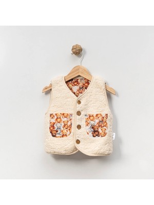 Lucky Baby Kids Unisex Ayıcık Detaylı Peluş Yelek