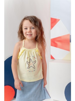 Lucky Baby Kids Kız Çocuk Paradise Baskılı Askılı T-Shirt