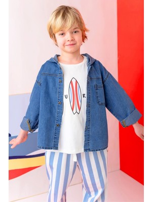 Lucky Baby Kids Erkek Çocuk Denim Kapşonlu Gömlek