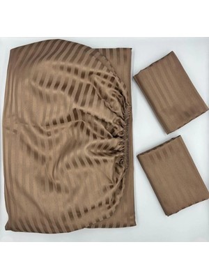 Pınarhome collection Saten Lastikli Çarşaf + Kapaklı Yastık Kılıfı (Yüksek Köşe Derinliği ) ***son Trend***
