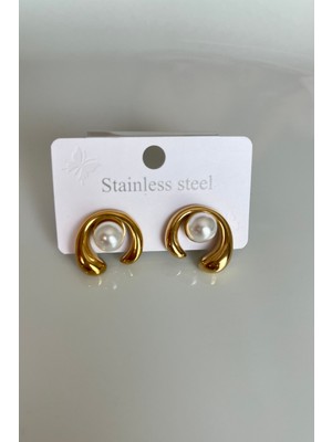 Goccias Paslanmaz Çelik Sarmal Inci Küpe