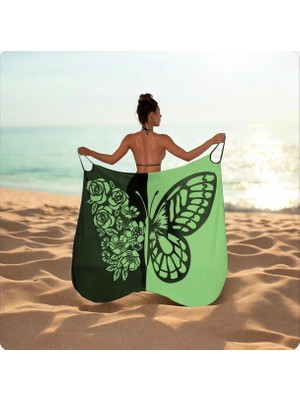 AGM Kelebek ve Çiçek Desenli Pareo , Plaj Giyim