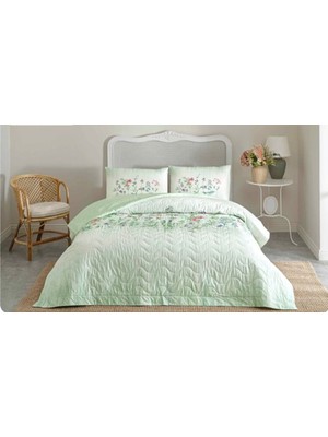 Taç Yeni Sezon Kapıtoneli Çift Kişilik Nevresim Takımı Lıoren Yeşil