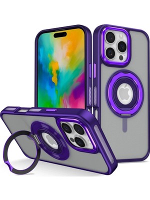 AyrStore Buğz Joko Iphone 16 Pro Max Banza Magsafe Standlı Kapak - Derin Mor