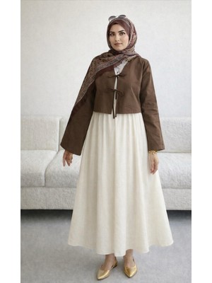 Cng Moda Bağlamalı Etek Üstü Kimono Gömlek