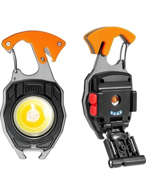 Sylar Çok Fonksiyonlu Mini LED Lamba Anahtarlık ve Çakmak USB Şarjlı Kamp Için Taşınabilir 7 Modlu