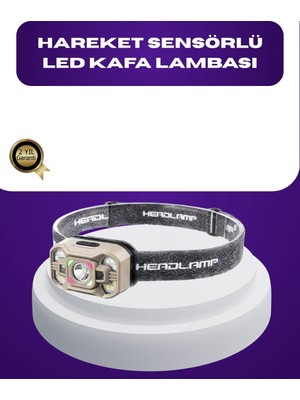 Sylar Wave Sensörlü LED Kafa Lambası Şarjlı Ayarlanabilir Işık