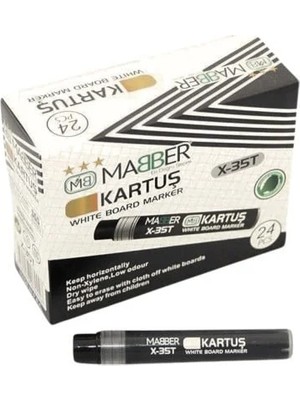 Maber 35-T Siyah Beyaz Tahta Kalem Kartuşu 24'lü Organizer