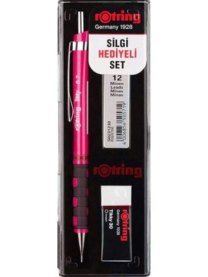 Rotring Okul Seti Tikky Rd Versatil Kalem 0.7+Min Silgi Hediyeli Ahududu Pembe