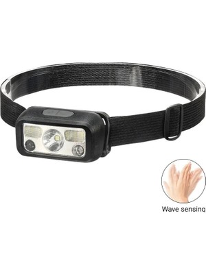 Sylar Hs-43 Sensörlü Şarjlı Type-C Çok Amaçlı Kırmızı Işıklı Kafa Lambası