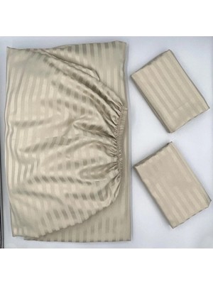Pınarhome collection Saten Lastikli Çarşaf + Kapaklı Yastık Kılıfı (Yüksek Köşe Derinliği ) ***son Trend***