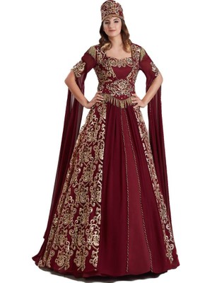 Ceyyiz 5 Parça Bindallı Şifon Desenli Kına Elbisesi Sarmaşık