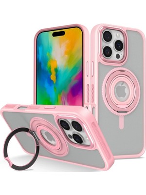 AyrStore Buğz Joko Iphone 16 Pro Banza Magsafe Standlı Kapak - Pembe