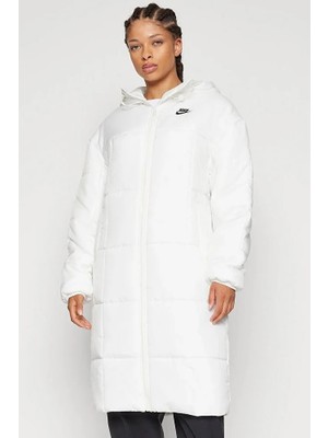 Nike Therma Fit Classic Kadın Beyaz Stil Mont Uzun Kol Gevşek Kesim Moda