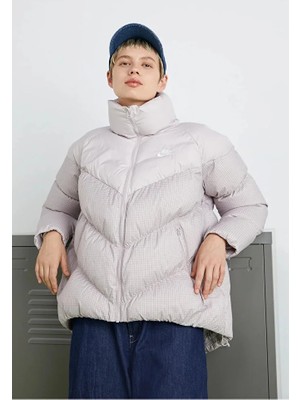 Nike Sportswear Pembe Kadın Windpuffer Mont Uzun Kol Midi Kesim Olivine Renk