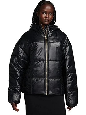 Nike Kadın Günlük Therma Fit Şişme Mont Sportswear Classic Puffer Shine FB8769-010 Siyah