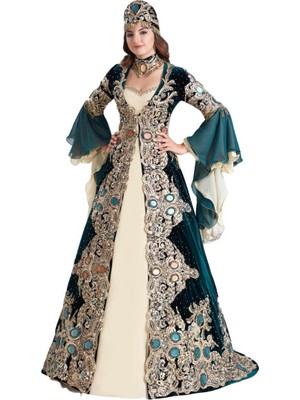 Ceyyiz Büyük Taşlı Bindallı Kına Elbisesi 5 Parça Zerafet