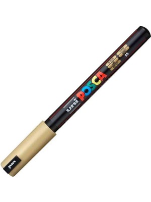 Uni-Ball Posca Su Bazlı Boyama Kalemi 0.7 Poster Markörü 0.7 Mm Altın pc-1mr (6 Lı Paket)