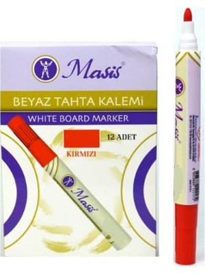 masis beyaz tahta kalemi kırmızı wm03-k (12 li paket)