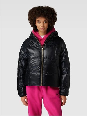 Nike Kadın Sportswear Classic Puffer Shine Siyah Mont L Uzun Kol Midi Kesim