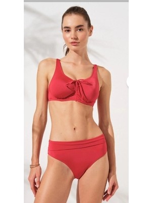 Pierre Cardin 241253 Kadın Toparlayıcı Balenli Bikini Takım-Kirmizi