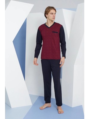 Kly V Yaka Büyük Beden Pijama Takımı 9260-1