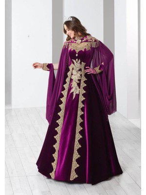 Ceyyiz Bindallı Kına Elbisesi 5 Parça 20-113 Mor