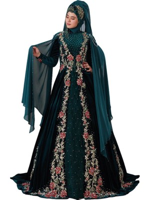 Ceyyiz Tesettür Modeli Bindallı Kına Elbisesi Ecrin