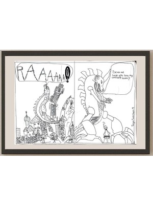 Karikatural Tevya Turok Shapiro 43X30CM Orijinal Karikatür BOD00982