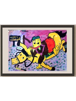 Karikatural Anji Regudu 15X9CM Orijinal Karikatür BOD01140