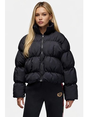 Nike Jordan Puffer Oversize Synthetic Fill Jacket Sentetik Dolgulu Bol Kesim Kadın Mont Siyah