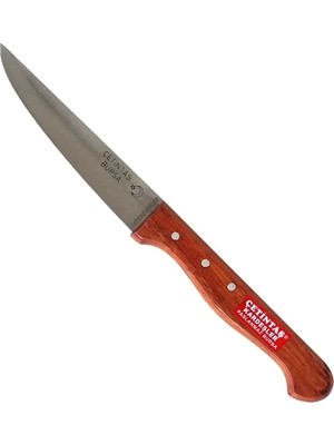 CT Stones Paslanmaz Bursa Sebze Bıçağı 12 Cm, Ahşap Gül Sap