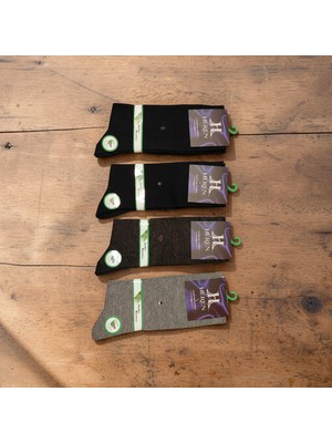 Heren Bambu Desenli 4'lü Premium Erkek Soket Çorabı ,yıkamalı ,dikişsiz