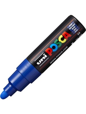 Uni-Ball Posca Su Bazlı Boyama Kalemi 4.5-5.5 Mm Poster Markörü Mavi pc-7m (6 Lı Paket)