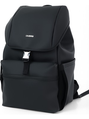 D'Vers Signature Siyah Lüks Tasarım, Suya Dayanıklı, Modern Şehir Stili Unisex Laptop Bölmeli, Sırt Çantası
