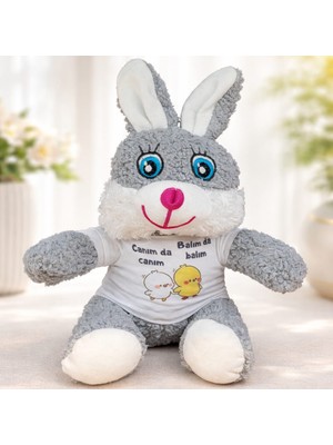 Store Mania Canım Da Canım Balım Da Balım Tişörtlü Sevimli Peluş Tavşan STRMIA-RSTTT34