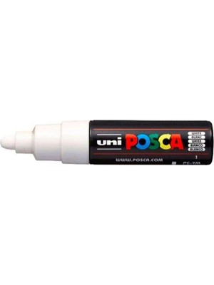Uni-Ball Markör Boyama Kalemi Posca 4.5-5.5 Su Bazlı Poster Markörü Beyaz PC-7M (6 Lı Paket)