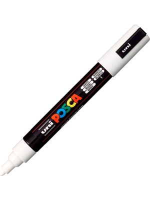 Uni-Ball Markör Boyama Posca Su Bazlı Poster Kalemi 1.8-2.5 Mm Beyaz Pc-5M (6 Lı Paket)