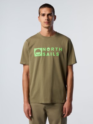 North Sails Regular Fit Bisiklet Yaka Maxi Logo Baskılı Organik Pamuk Tişört