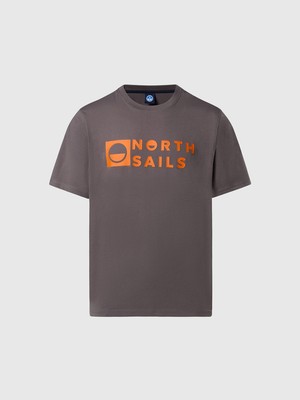North Sails Regular Fit Bisiklet Yaka Maxi Logo Baskılı Organik Pamuk Tişört