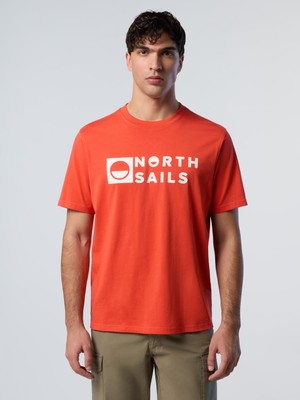 North Sails Regular Fit Bisiklet Yaka Maxi Logo Baskılı Organik Pamuk Tişört