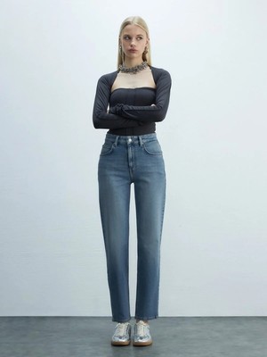 Little Big Ltb New Wanda Vırelıa Düz Paça Rahat Kesim Mid Indigo Jean Pantolon